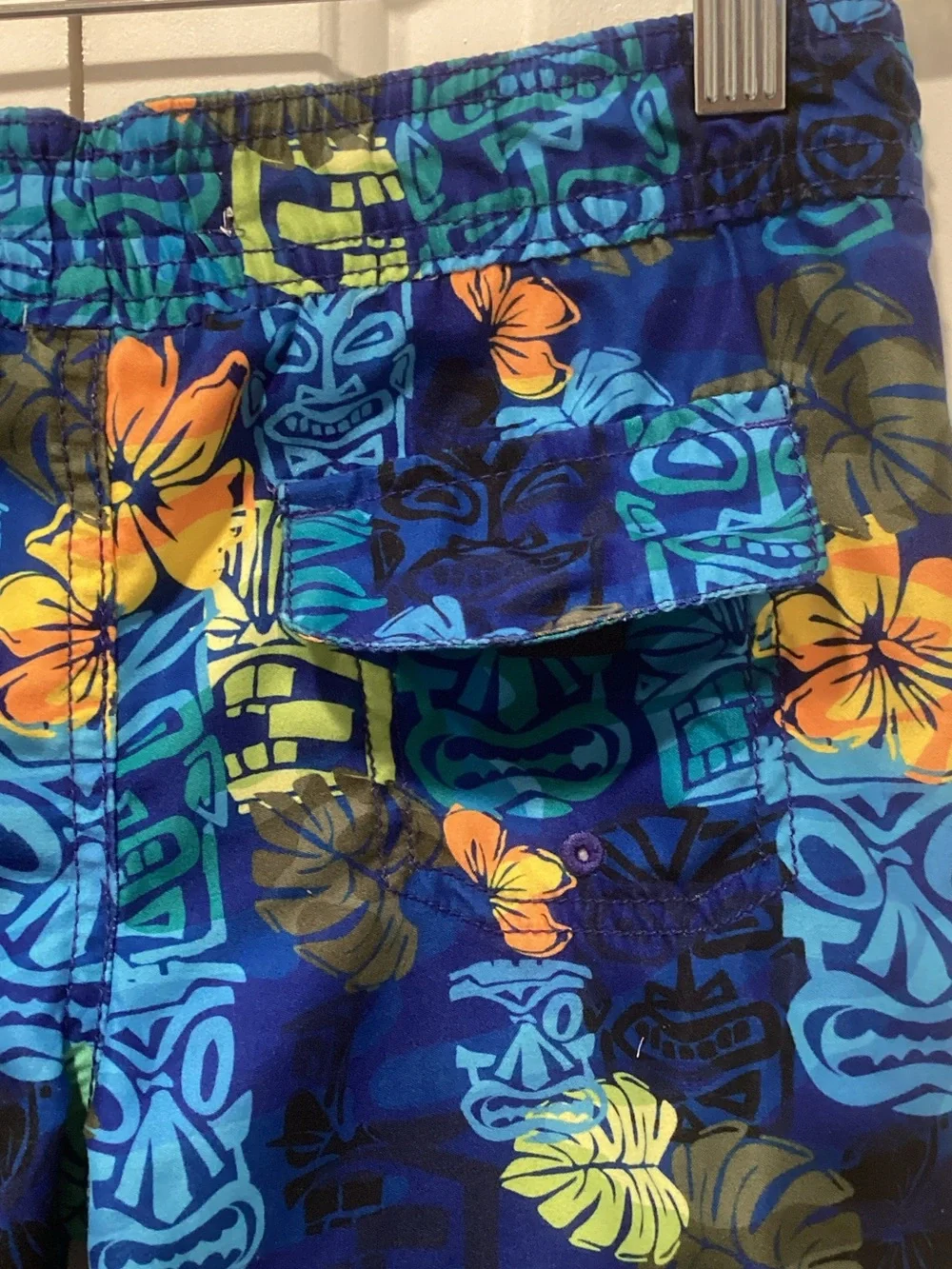 Tommy Bahama Blue Tropical Tiki Swim Shorts kids size 5